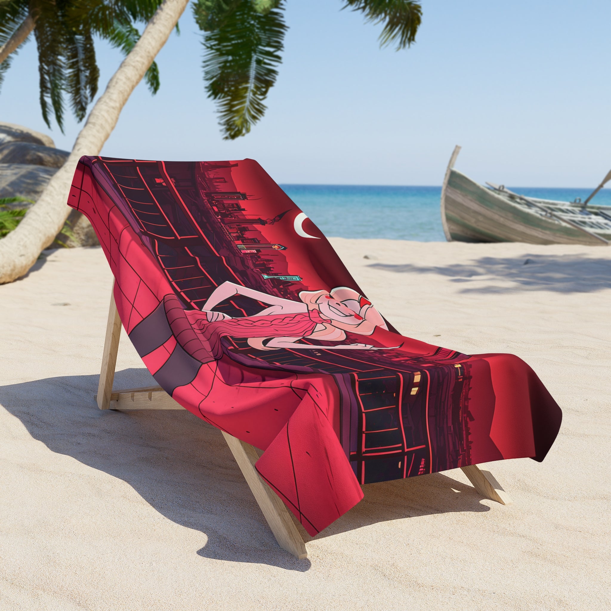 Charlie Morningstar Hazbin Hotel Beach Towel Spicy Pinup — Virgin Killer Pt. 2 (