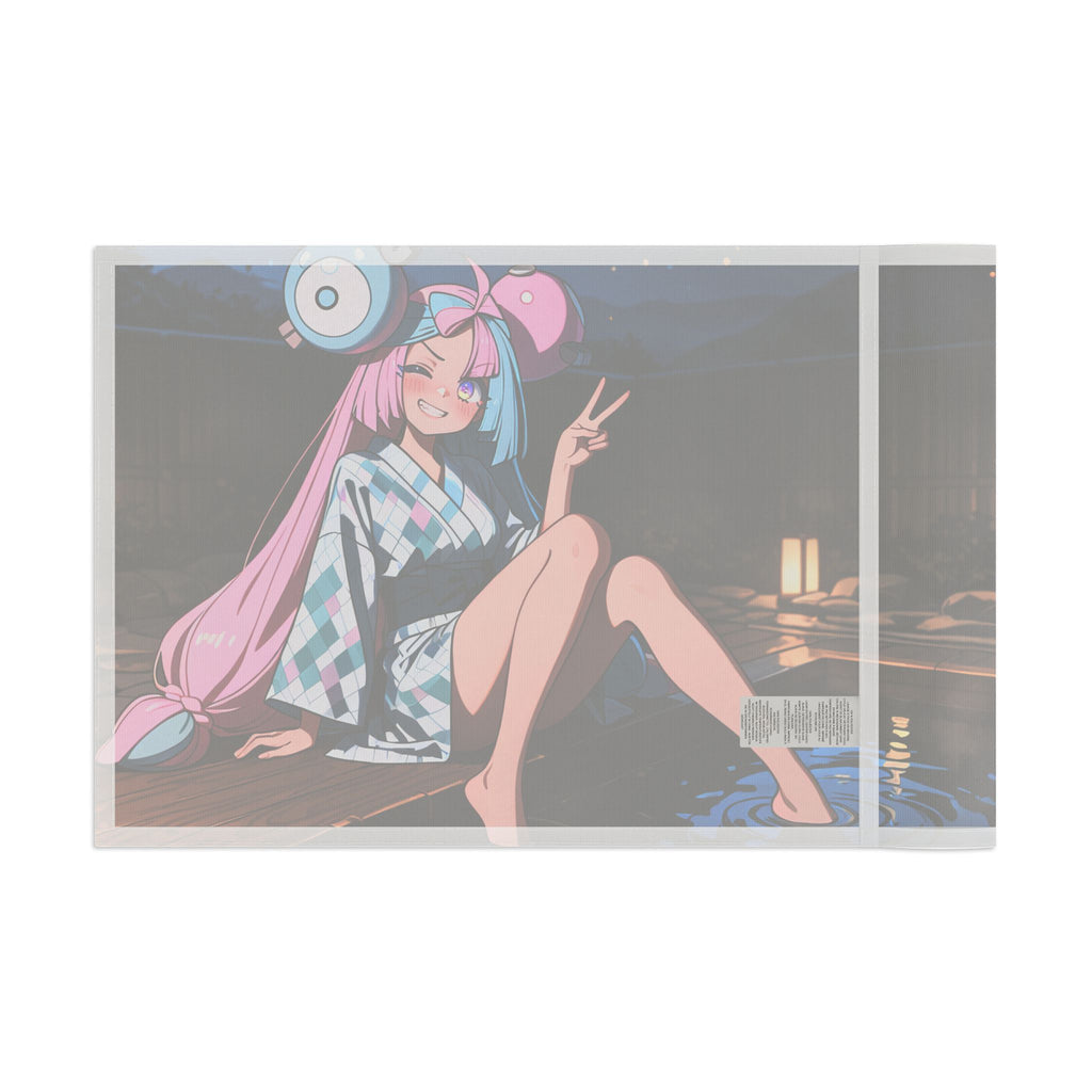 Iono Anime Wall Flag Moonlit Onsen Scene — Onsen Pt. 2