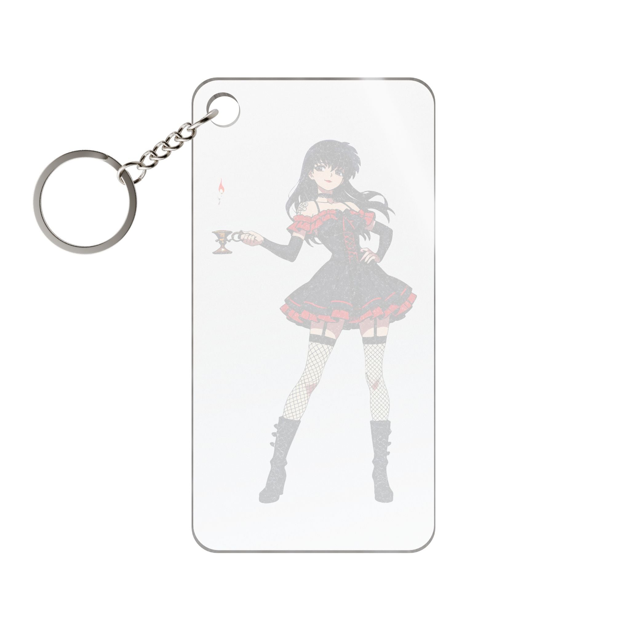 Kagome Inuyasha Spicy Gothic Anime Keychain | Dark Pinup Fan Art Charm