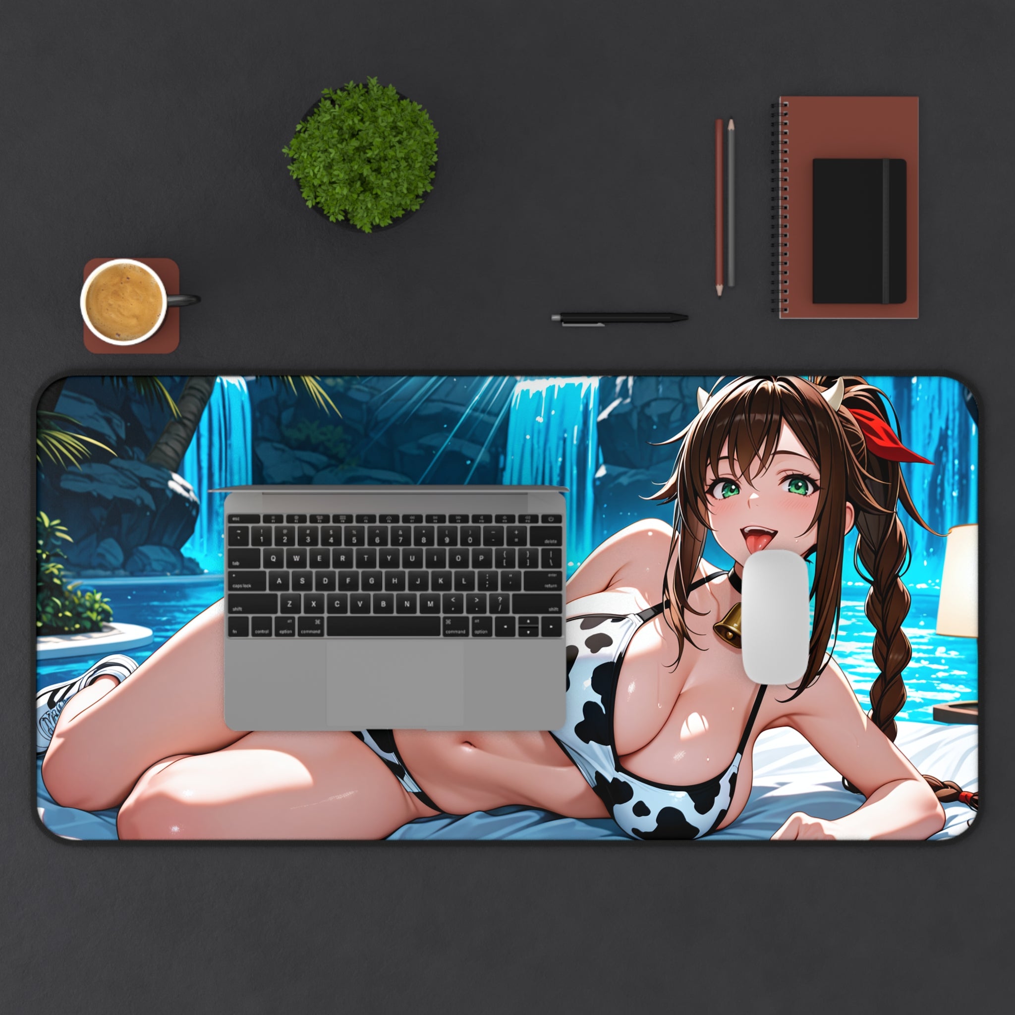 Aerith Final Fantasy Pinup Anime Desk Mat | Cow Girls Pt. 1 (Spicy)